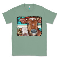 Sage Cows Serape Leopard Gemstone Classic Tee - CowCowDesign