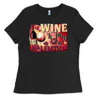 Black Wine İs My Valentine Fa Ladies Tee - FaDigitalArtStudio