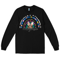 Black happy easter rainbow Long Sleeve Tee - CowhideDigitalArt
