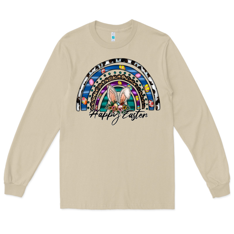 Happy Easter Rainbow Long Sleeve Tee by CowhideDigitalArt | Teevron