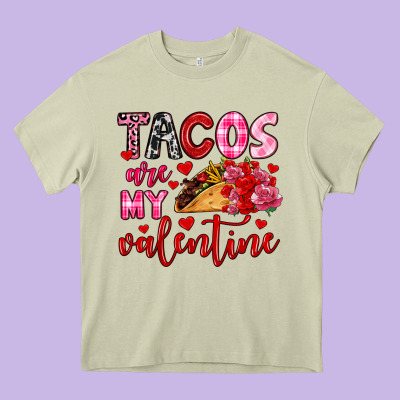 Tacos Are My Valentine Heavy Core Tee Designed By Oliviacreatesart