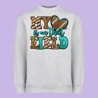 My Heart Is On That Field American Football Heavyweight Sweatshirt Designed By Jasminsmagicworld