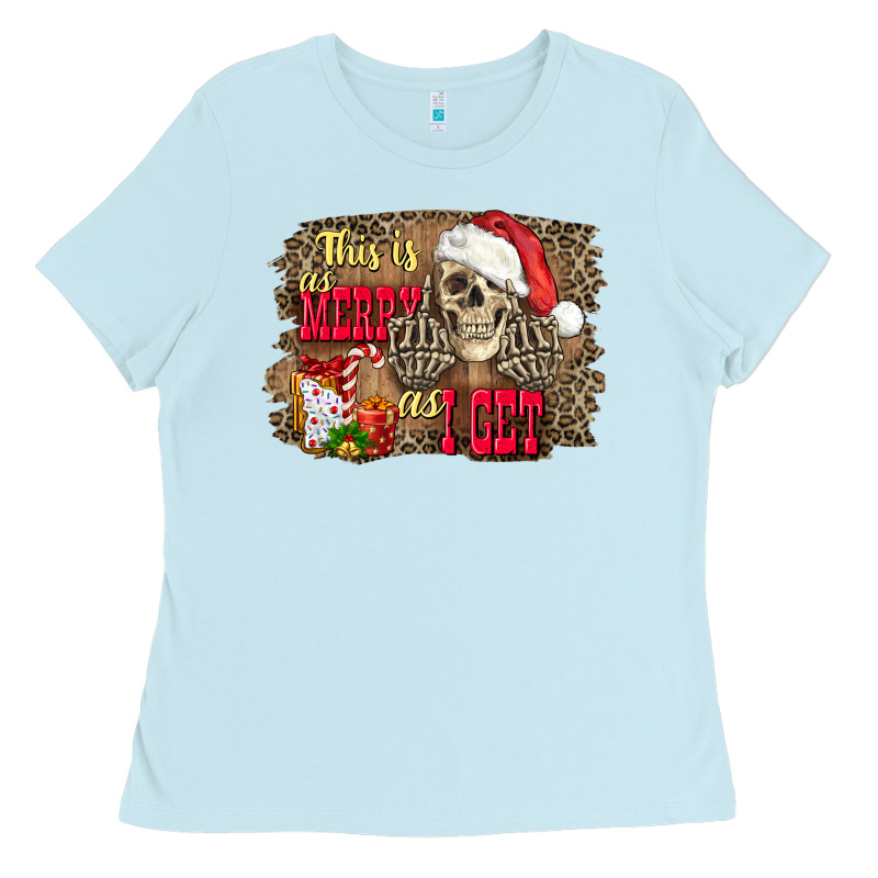 This Is As Merry As I Get Skull Ladies Tee by FaDigitalArtStudio | Teevron
