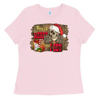 Bubblegum Pink this is as merry as i get skull Ladies Tee - FaDigitalArtStudio