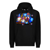 Black american flag gnomes truck sunflowers star leopard Premium Hoodie - Artiststas