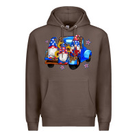 Coffee american flag gnomes truck sunflowers star leopard Premium Hoodie - Artiststas
