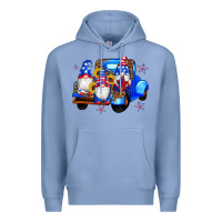 Colony Blue american flag gnomes truck sunflowers star leopard Premium Hoodie - Artiststas