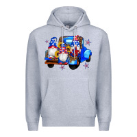 Heather Grey american flag gnomes truck sunflowers star leopard Premium Hoodie - Artiststas