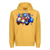 Mustard american flag gnomes truck sunflowers star leopard Premium Hoodie - Artiststas