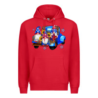 Red american flag gnomes truck sunflowers star leopard Premium Hoodie - Artiststas