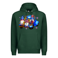 Sports Green american flag gnomes truck sunflowers star leopard Premium Hoodie - Artiststas