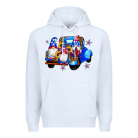 White american flag gnomes truck sunflowers star leopard Premium Hoodie - Artiststas