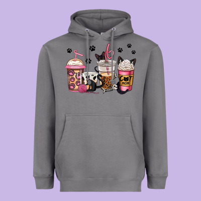 Cat Mom Coffee Heavyweight Hoodie Designed By Jasminsmagicworld
