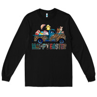 Black Happy Easter truck Long Sleeve Tee - CowhideDigitalArt