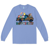 Colony Blue Happy Easter truck Long Sleeve Tee - CowhideDigitalArt