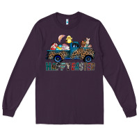 Plum Happy Easter truck Long Sleeve Tee - CowhideDigitalArt