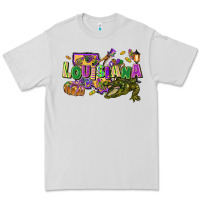 Dove Grey Louisiana Mardi Gras Premium Tee - FaDigitalArtStudio