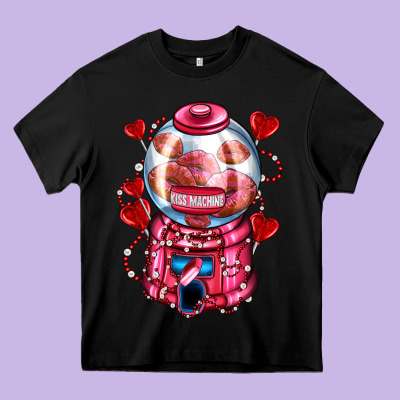 Kiss  Machine  Olivia Heavy Core Tee Designed By Oliviacreatesart