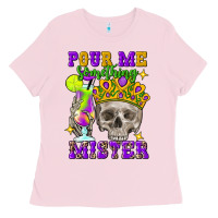 Bubblegum Pink skull pour me something mister Ladies Tee - FaDigitalArtStudio