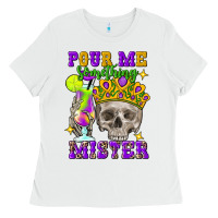 White skull pour me something mister Ladies Tee - FaDigitalArtStudio