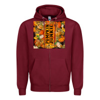 Burgundy Pumpkin Junkie Zipper Hoodie - RanaPortraitStore