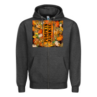 Charcoal Heather Pumpkin Junkie Zipper Hoodie - RanaPortraitStore