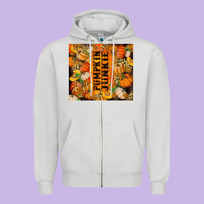 Pumpkin Junkie Zipper Hoodie Designed By Ranaportraitstore