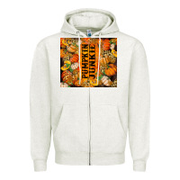 Oatmeal Heather Pumpkin Junkie Zipper Hoodie - RanaPortraitStore