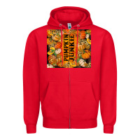 Red Pumpkin Junkie Zipper Hoodie - RanaPortraitStore