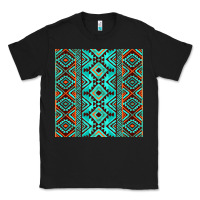 Black Aztec Turquoise Pattern Classic Tee - CowCowDesign
