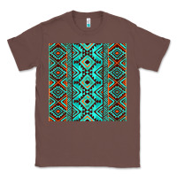 Chestnut Aztec Turquoise Pattern Classic Tee - CowCowDesign