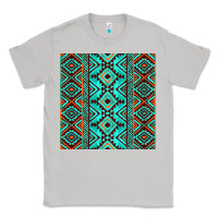Moon Dust Aztec Turquoise Pattern Classic Tee - CowCowDesign
