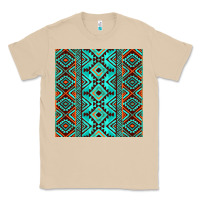 Mushroom Aztec Turquoise Pattern Classic Tee - CowCowDesign