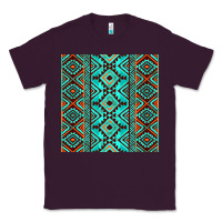 Plum Aztec Turquoise Pattern Classic Tee - CowCowDesign