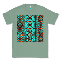 Sage Aztec Turquoise Pattern Classic Tee - CowCowDesign