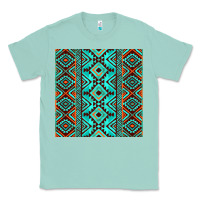 Seafoam Aztec Turquoise Pattern Classic Tee - CowCowDesign