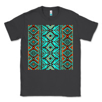 Smoke Aztec Turquoise Pattern Classic Tee - CowCowDesign