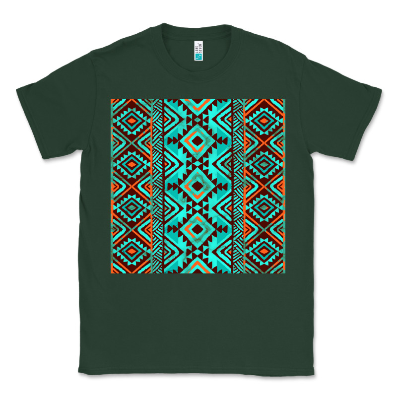 Aztec Turquoise Pattern Classic Tee by CowCowDesign | Teevron