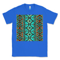 True Royal Aztec Turquoise Pattern Classic Tee - CowCowDesign