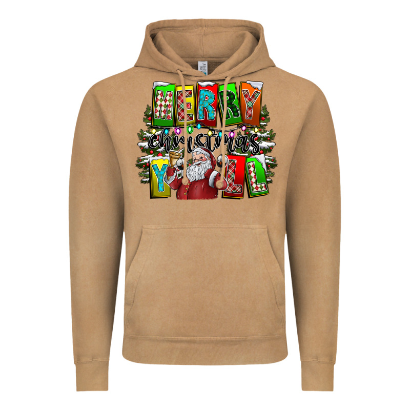 Merry Christmas Yall Vintage Hoodie by CowhideDigitalArt | Teevron