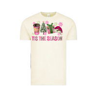 Vintage Arctic Pink Christmas Tis The Season Vintage Tee - FaDigitalArtStudio