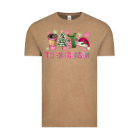 Vintage Coffee Pink Christmas Tis The Season Vintage Tee - FaDigitalArtStudio