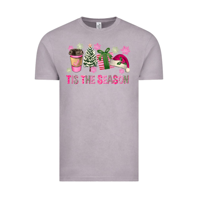 Pink Christmas Tis The Season Vintage Tee by FaDigitalArtStudio | Teevron