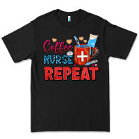 Black Coffee Nurse Repeat Premium Tee - FaDigitalArtStudio