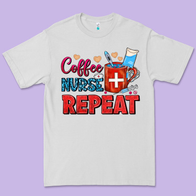 Coffee Nurse Repeat Premium Tee Designed By Fadigitalartstudio