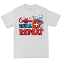 Dove Grey Coffee Nurse Repeat Premium Tee - FaDigitalArtStudio