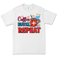 White Coffee Nurse Repeat Premium Tee - FaDigitalArtStudio