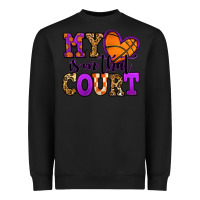 Black my heart is on that court basketball Heavyweight Sweatshirt - Jasminsmagicworld