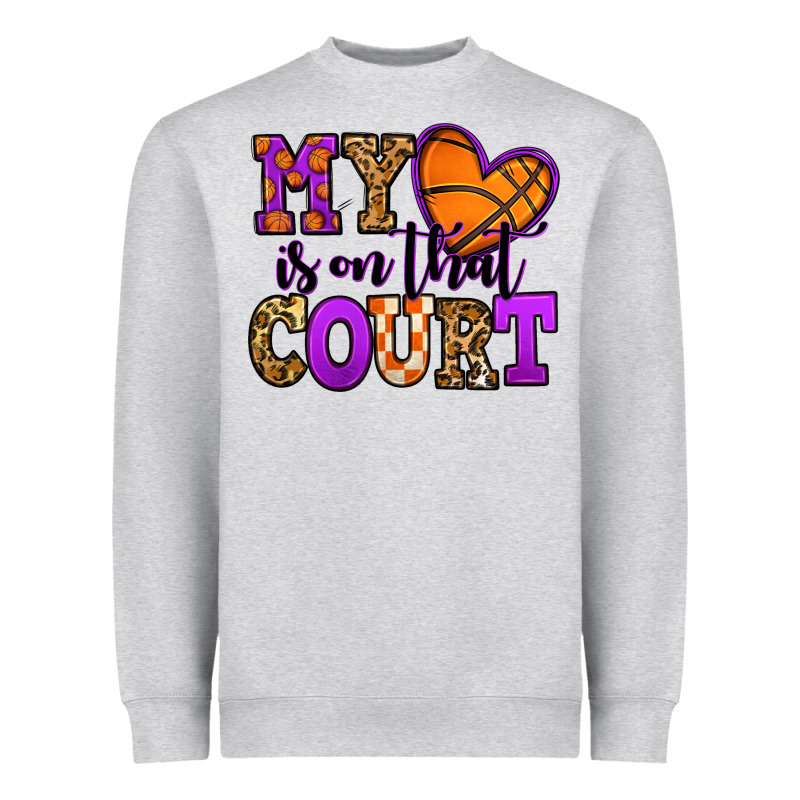 My Heart Is On That Court Basketball Heavyweight Sweatshirt by Jasminsmagicworld | Teevron