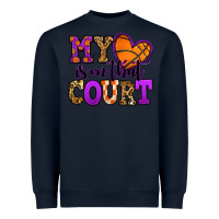 Navy my heart is on that court basketball Heavyweight Sweatshirt - Jasminsmagicworld